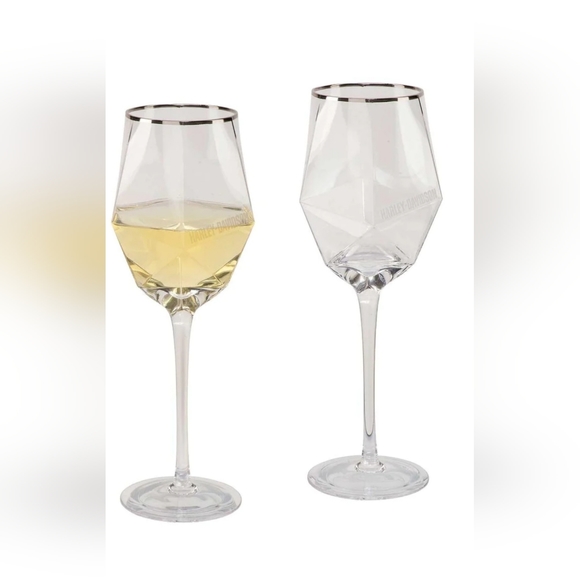 HARLEY DAVIDSON GEOMETRIC WINE GLASS SET - Picture 6 of 6
